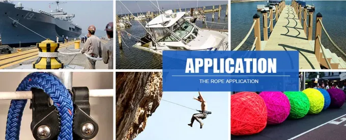 المعدات البحرية البولي بروبيلين 8 خيط حبل PP حبل سحب القارب 13