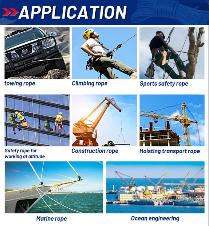 ABS المعتمد 12 خيط UHMWPE الحبل مع غطاء البوليستر مزدوج العقود 32mmx500m 9