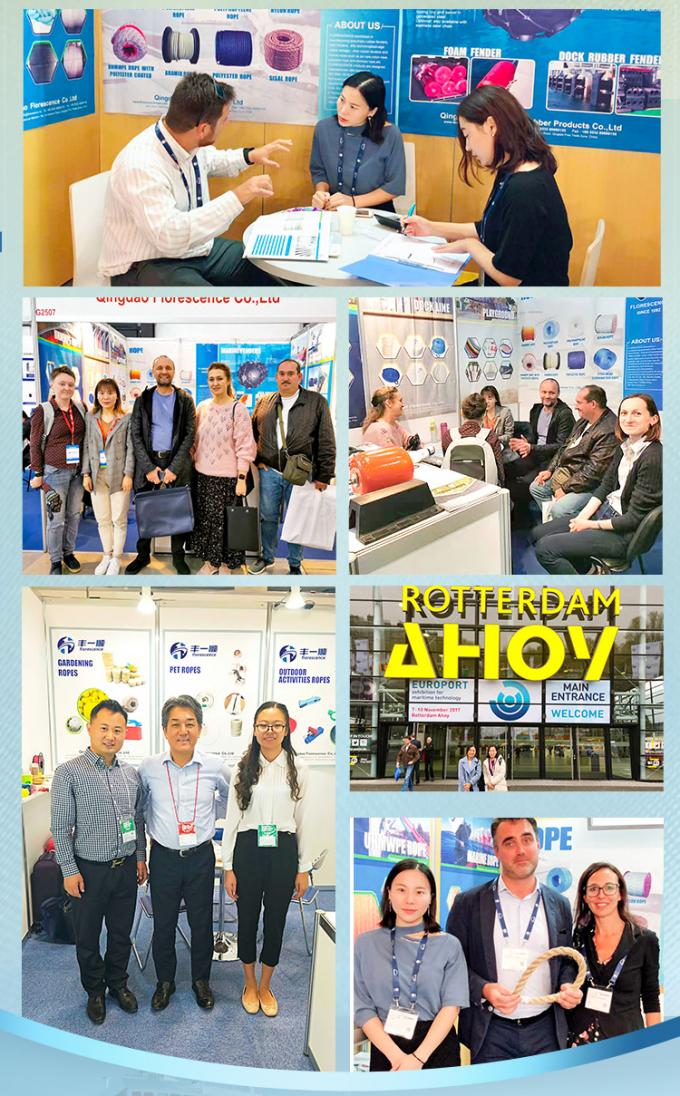 حبل سلكي من الألياف الاصطناعية UHMWPE ذو 12 خيطًا عالي القوة قطره 48 مم لسحب السفن البحرية 9