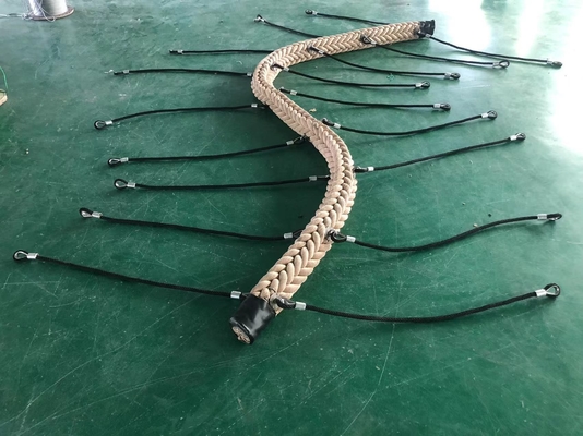 جسر حبل بطول 12 خيوط بوليستر بلون ساندي 150 مم × 4200 مم