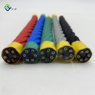تخصيص اللون 16mm البوليستر مزيج ملعب حبل لتسلق حبل صافي