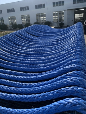 حبل سلكي من الألياف الاصطناعية UHMWPE ذو 12 خيطًا عالي القوة قطره 48 مم لسحب السفن البحرية