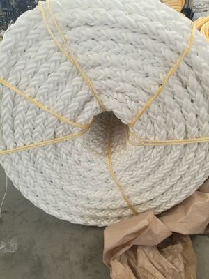 اللون الأبيض8 خيط 64mm/72mm البولي بروبلين PP حبل ترسانة بحري مع حمولة كسر عالية