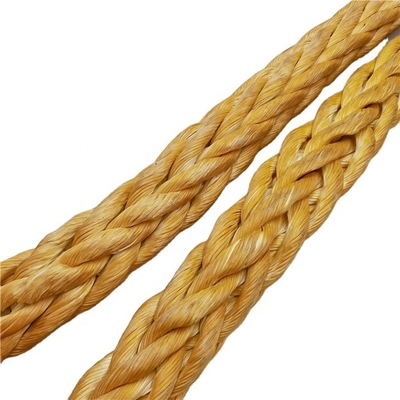 الحبل الملتصق UHMWPE المقاوم للأشعة فوق البنفسجية ذو 12 خيوط عالية القوة للاستخدام البحري والصناعي