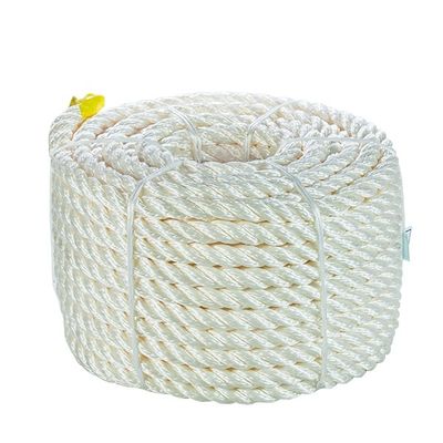 High Strength White Black Polyamide Nylon Rope 3 StrandsTwisted 14mm
