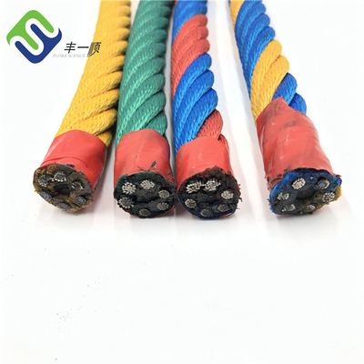 16mm الأشعة فوق البنفسجية استقرت عززت مزيج حبل مادة البوليستر للملعب